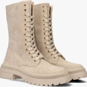 excellents soldes Nikkie Biker Boots Bottines à Lacets En Beige 9