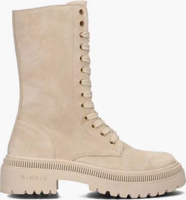 excellents soldes Nikkie Biker Boots Bottines à Lacets En Beige 1