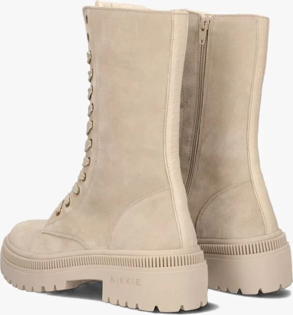 excellents soldes Nikkie Biker Boots Bottines à Lacets En Beige 4