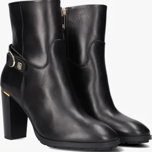 jusqu'à Tommy Hilfiger Belt High Heel Boot Bottines En Noir 10