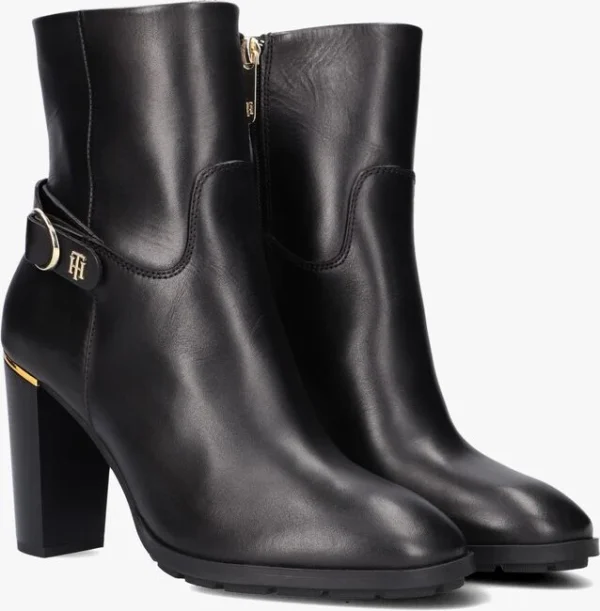 jusqu'à Tommy Hilfiger Belt High Heel Boot Bottines En Noir 3