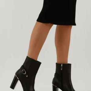 jusqu'à Tommy Hilfiger Belt High Heel Boot Bottines En Noir 18