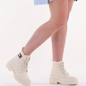 à prix d'occasion Tommy Jeans Tommy Jeans Foxing Bottines à Lacets En Blanc 18